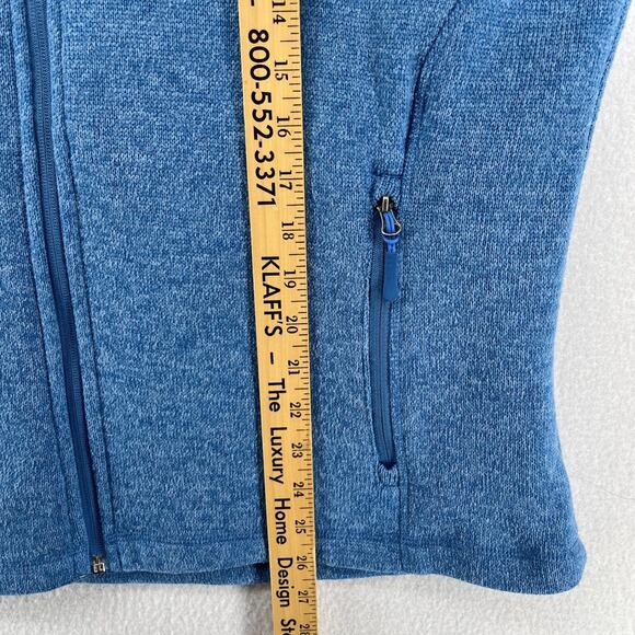 VERMONT COUNTRY STORE Sweater Mens L Fleece Jacket Mock Neck Full Zip Blue - Picture 15 of 16